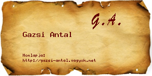 Gazsi Antal névjegykártya